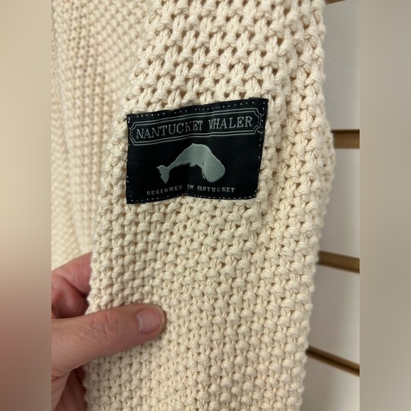 Nantucket Whaler Full Zip Up‎ Men’s Sweater - Cream - Size L - Picture 2 of 6